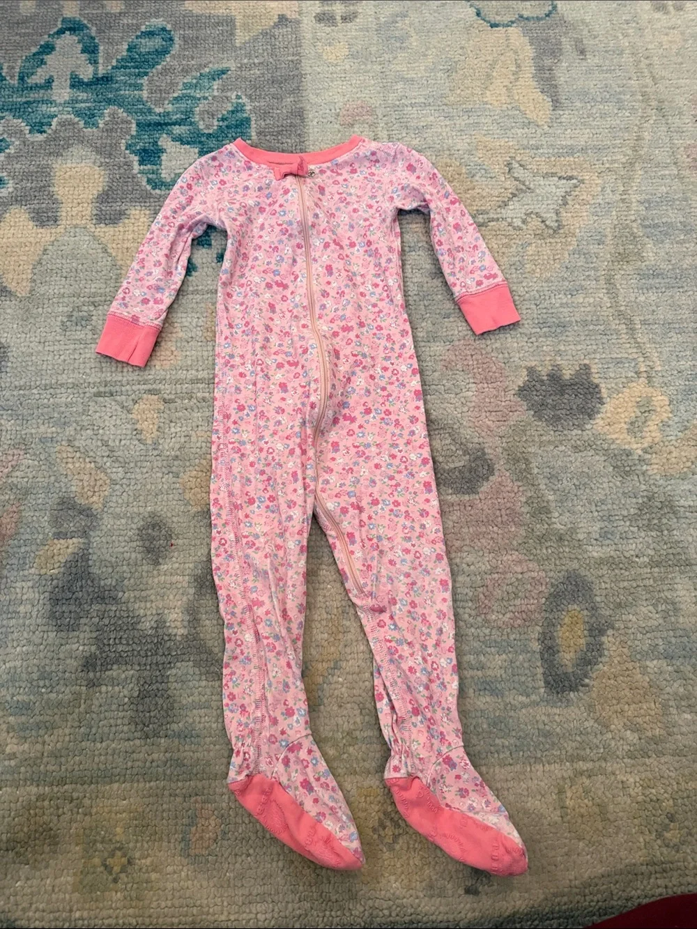 Tbbc mableton mini floral night nights Pink Floral Footed One-Piece Pajamas